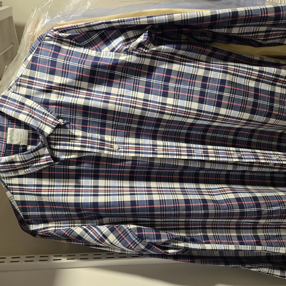 Men's Blue Plaid Shirt
